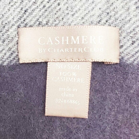 Bundle of 2 100% Cashmere Oblong Scarves Scarf Blue Colorblock and Pumpkin Spice - Picture 3 of 8